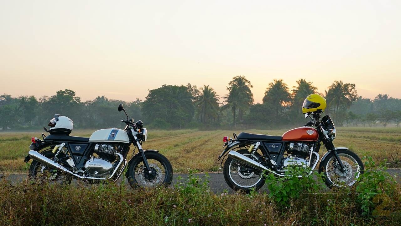 The Royal Enfield Interceptor and Royal Enfield Continental GT. Image: tech2/Vir Nakai